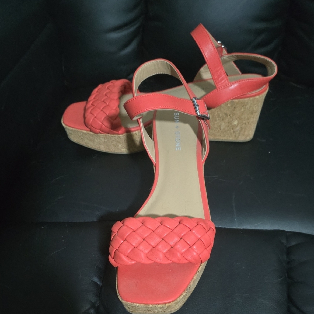 Women's Orange Wedge Sandals